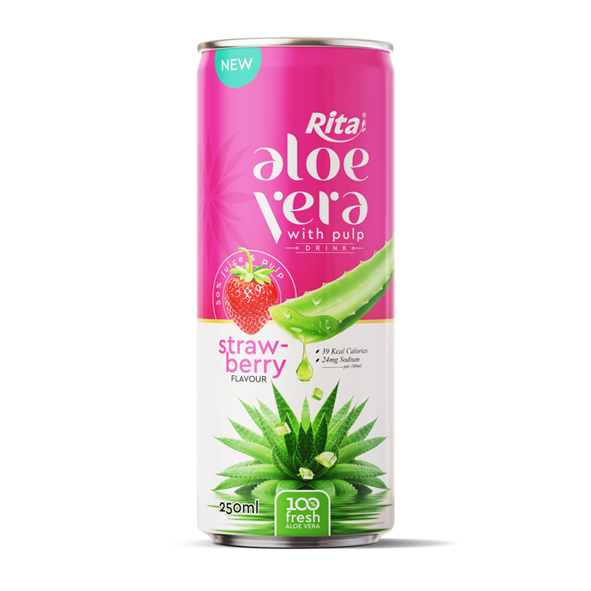 Rita Aloe Vera with Pulp Strawberry Flavor 250ml Can